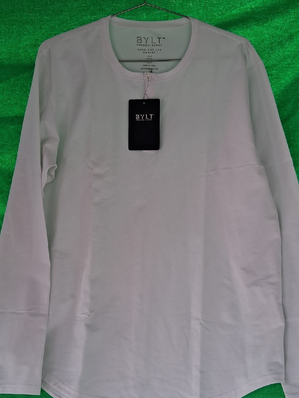 BYLT Basics White Long Sleeve Crewneck Shirt